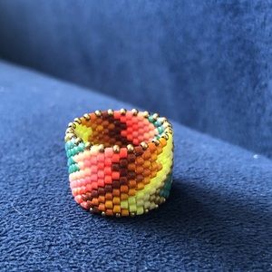 Czech Glass Beaded Ring